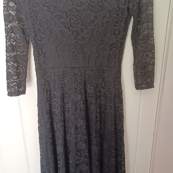 Coeur Vague Brand Woman's Black Lace Overlay Maxi Dress - Picture 5 of 9